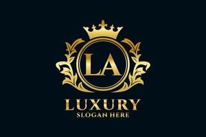 Initial LA Letter Royal Luxury Logo template in vector art for luxurious branding projects and other vector illustration.