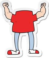 sticker of a cartoon headless man vector