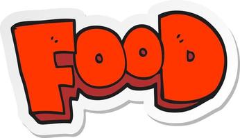 sticker of a cartoon word food vector