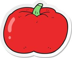 sticker of a cartoon tomato vector