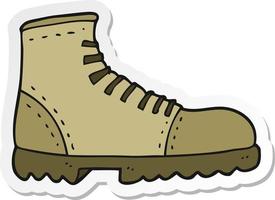 sticker of a cartoon boot vector