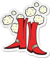 sticker of a cartoon boots vector