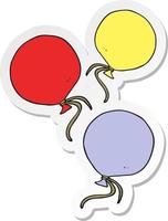 pegatina de globos de dibujos animados vector