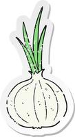 retro distressed sticker of a cartoon onion vector