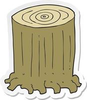 sticker of a cartoon tree stump vector