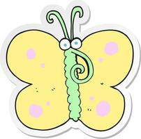 sticker of a cartoon butterfly vector