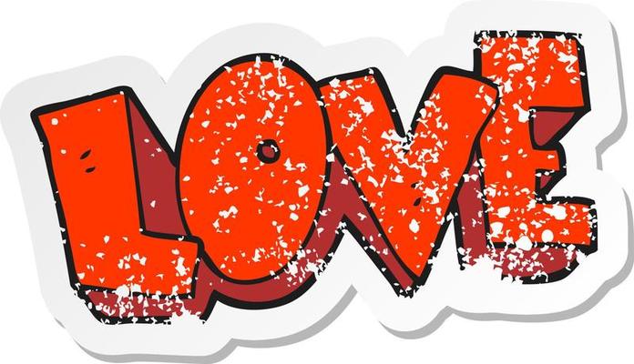 retro distressed sticker of a cartoon love symbol