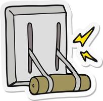 sticker of a cartoon electrical switch vector