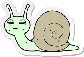 sticker of a cartoon cute snail vector