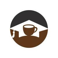 plantilla de logotipo de vector de café de estudiante.