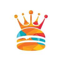 diseño del logotipo vectorial del rey de las hamburguesas. vector