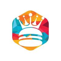 diseño de logotipo vectorial de hamburguesa rey. vector