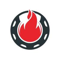 Fire gear vector logo design.