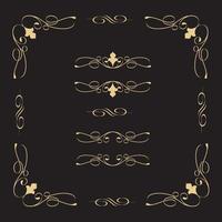 Gold border ornament frame vector illustration