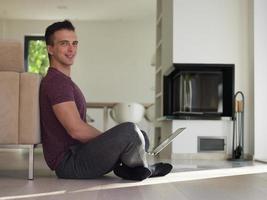 man enjoying relaxing lifestyle photo