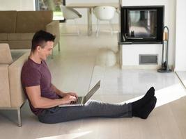 man enjoying relaxing lifestyle photo