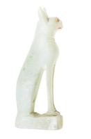 figurine of cat carved from soapstone isolated photo