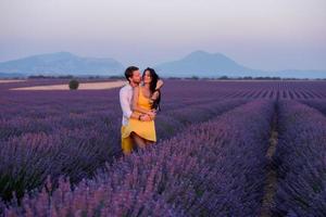 couple in lavender field photo