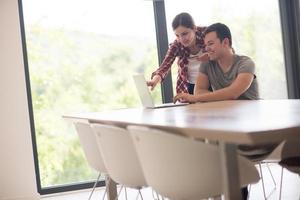 happy young couple buying online photo