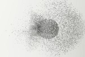 Two balls clashing together resulting in smashed breakup on white background. 3d rendering