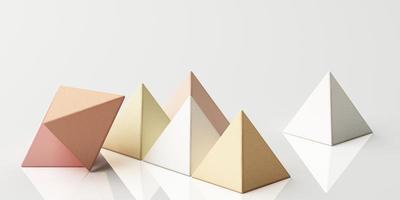 Set of colorful red,purple,pink,grey realistic geometric shape with fabric texture on white background. 3d rendering photo