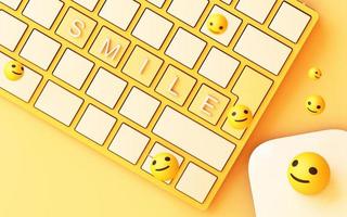 Computer keyboard with sale text on background 3d rendering photo