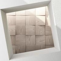 Antique steel square frame with sunlight on background. This empty space for present product. 3d rendering photo