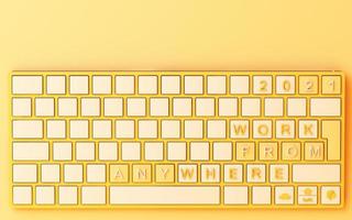 Computer keyboard with sale text on background 3d rendering photo