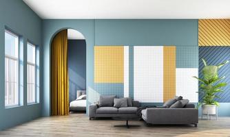 geometric shape memphis style minimal style on pastel color 3d rendering photo