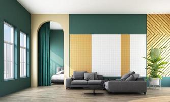 geometric shape memphis style minimal style on pastel color 3d rendering photo