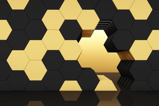 honeycomb color studio set scene 3d render abstract minimal background photo