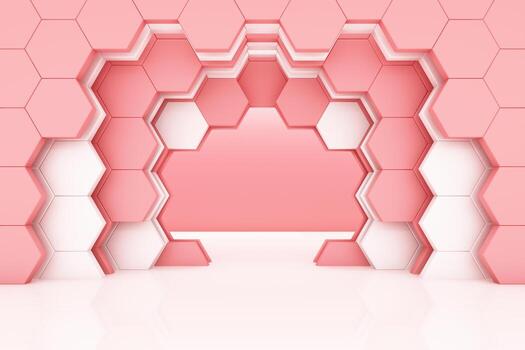 honeycomb color studio set scene 3d render abstract minimal background photo