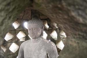 Magelang, Central Java, Indonesia, 2017, Stupa of Borobudur Stone Temple Indonesian Statue of Buddha photo