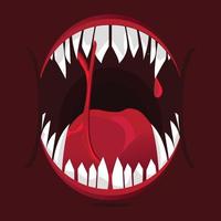 Vector illustration of a cute Monster mouth template