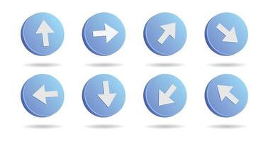 3D arrow keys in round shape. a collection of arrow directional symbols for interface design, web design, apps and more