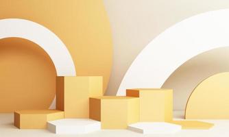 Abstract pink Composition with Podium. Minimal Studio with Round Pedestal and Copy Space , geometric shape pastel, 3d rendering photo