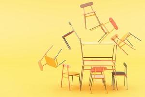 minimal chair in colorful pastel concept on pink background 3d rendering photo