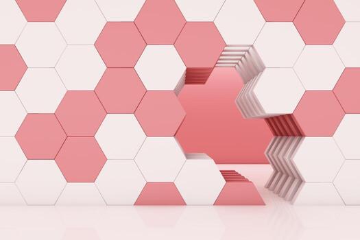 honeycomb color studio set scene 3d render abstract minimal background photo