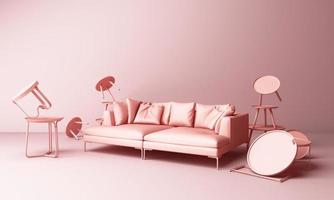 geometric shape memphis style minimal style on pastel color 3d rendering photo