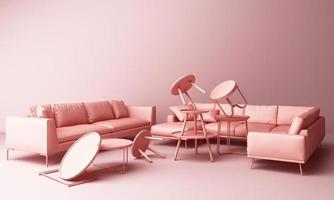 geometric shape memphis style minimal style on pastel color 3d rendering photo