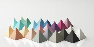 Set of colorful red,purple,pink,grey realistic geometric shape with fabric texture on white background. 3d rendering photo