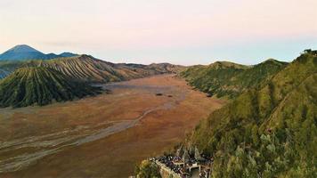 Beautiful aerial view, Peak of Mount Bromo in East Java-Indonesia. photo