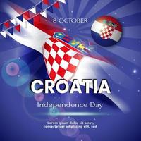 8 de octubre día de la independencia de croacia. diseño de plantilla de banner y póster. vector