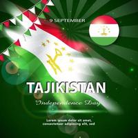 9th September of Independence Day of Tajikistan. Banner and poster template design. vector