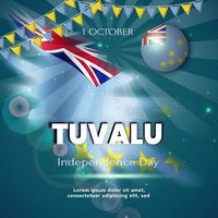 1th October of Independence Day of Tuvalu. Banner and poster template design. vector