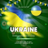 24th August of Independence Day of Ukraine. Banner and poster template design. vector