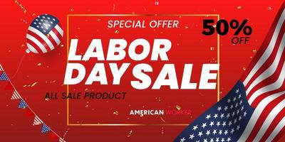 USA Labor day promotion banner background. Labor day Vector Design.