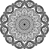 Decorative Mandala design line art, traditional Diwali Rangoli art for PowerPoint presentation. vector