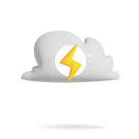 3d vector energy computer cloud concept with lightning bolt symbol