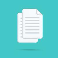 3d vector document stack of paper sheets icon design